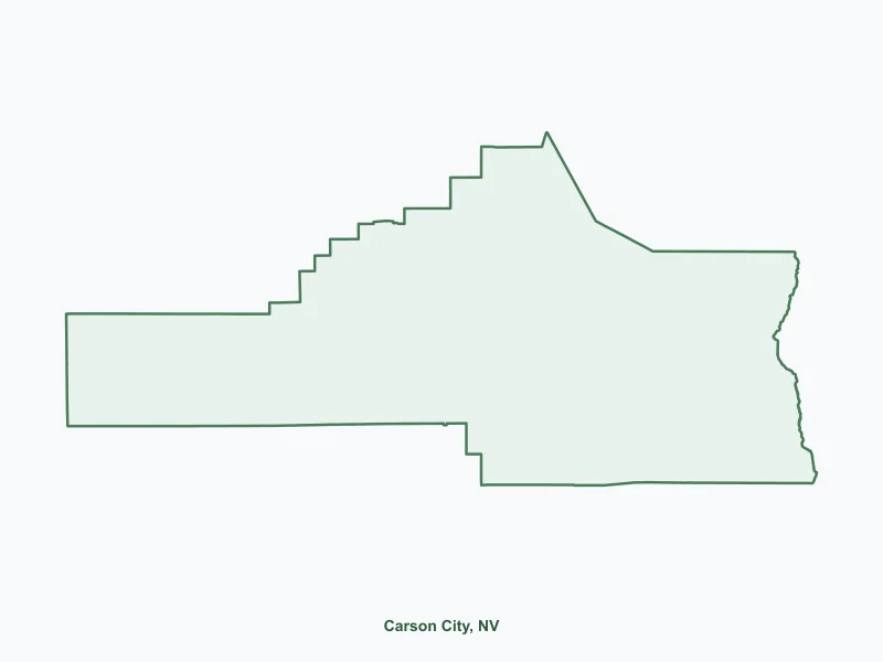 Map of Carson City, NV showing major cities