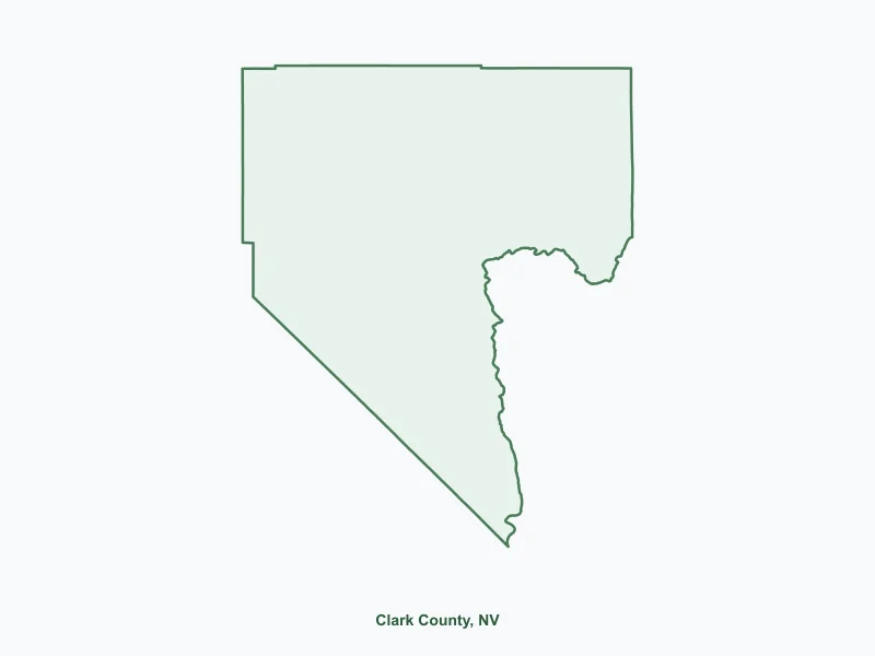 Map of Clark County, NV showing major cities