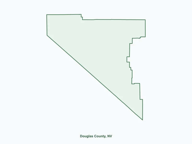 Map of Douglas County, NV showing major cities