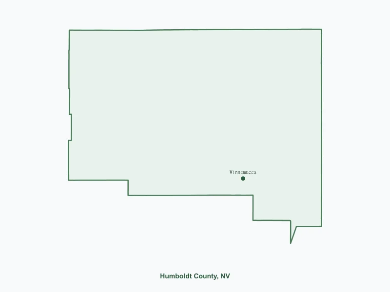 Map of Humboldt County, NV showing major cities